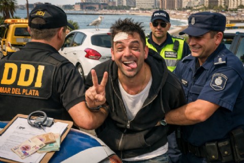 VIDEO | Iba lo más campante hasta que lo frenaron en un control de rutina y lo metieron en cana: tenía pedido de captura