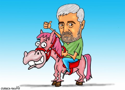 Guillermo Volponi, el funcionario que está subido al pony