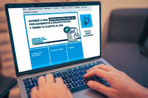 Beneficio del 5 por ciento para contribuyentes al día que adhieran a la Boleta Digital