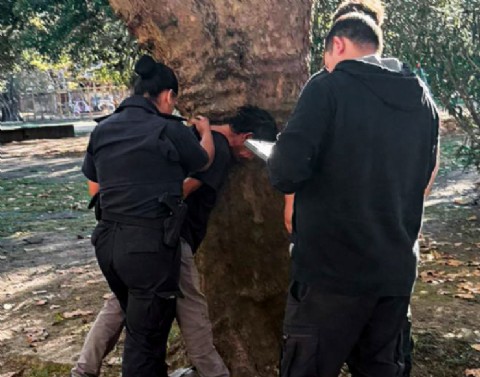 Aprehendido tras amenazar al personal durante un operativo en el centro