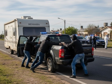 VIDEO | Asaltaron a una familia de turistas de Mendoza y huyeron en su camioneta con casa rodante