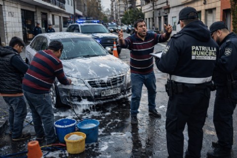 Aprehendieron a un hombre tras resistirse a un operativo en La Rioja al 1700 por lavado de autos en la vía pública