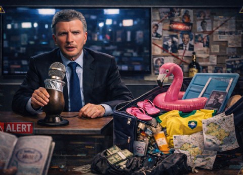 VIDEO | Un municipal se hizo el indignado en la TV, pero lo vinculan a un robo en el Natatorio Panamericano