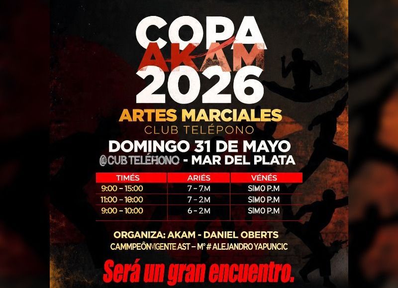 La Ciudad recibirá una nueva edición de la Copa AKAM 2026 con competidores de toda la región