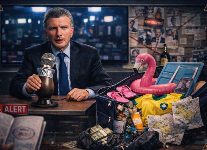 VIDEO | Un municipal se hizo el indignado en la TV, pero lo vinculan a un robo en el Natatorio Panamericano